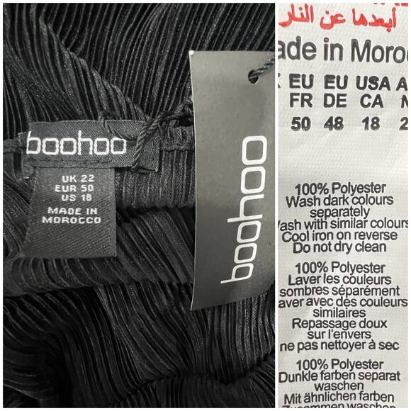 Boohoo Dress Women's 18 NWT Black Slinky Maxi Length‎ Form Fitting Sexy Goth - Picture 5 of 6